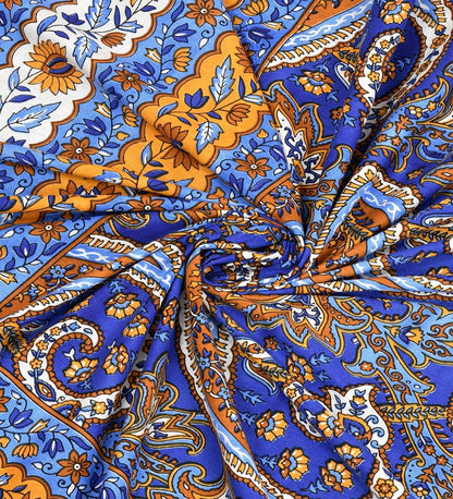100% Pure Cotton Traditional Printed Bedsheet for Double Bed King Size Bedsheet with 2 Pillow Covers