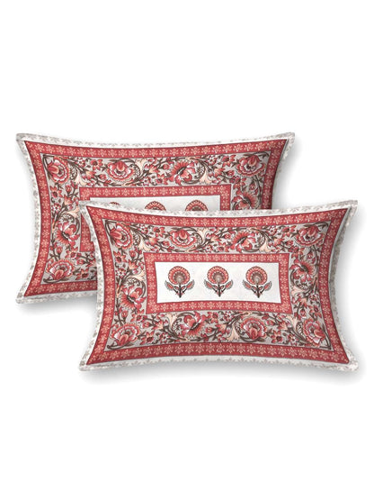 100% Pure Cotton Traditional Printed Bedsheet for Double Bed King Size Bedsheet with 2 Pillow Covers