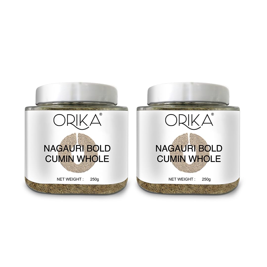 Orika Nagauri Bold Cumin Whole Combo, Pack of 2, 250gm/each