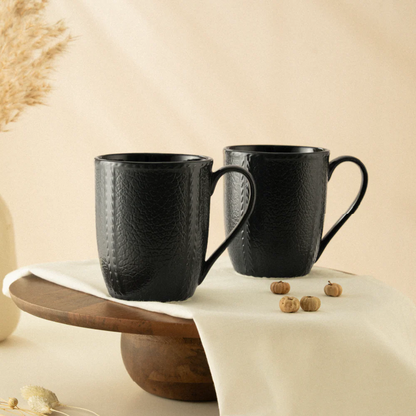 Borosil Porcelia Elva Mug Slate Set of 2 (350ml×2)