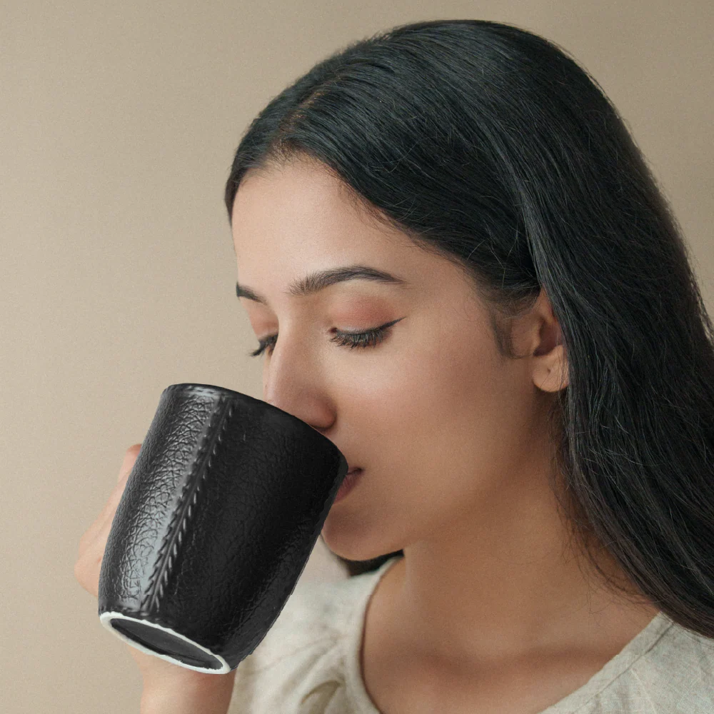 Borosil Porcelia Elva Mug Slate Set of 2 (350ml×2)