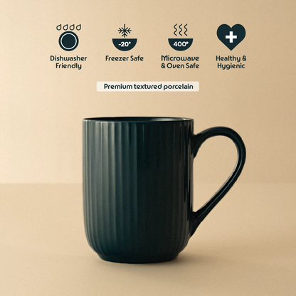 Borosil Porcelia Flute Mug Rose Set of 2 (350ml×2)