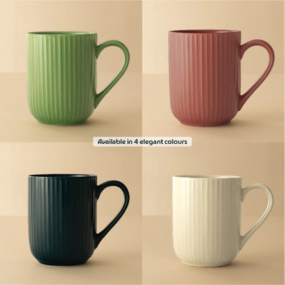Borosil Porcelia Flute Mug Rose Set of 2 (350ml×2)