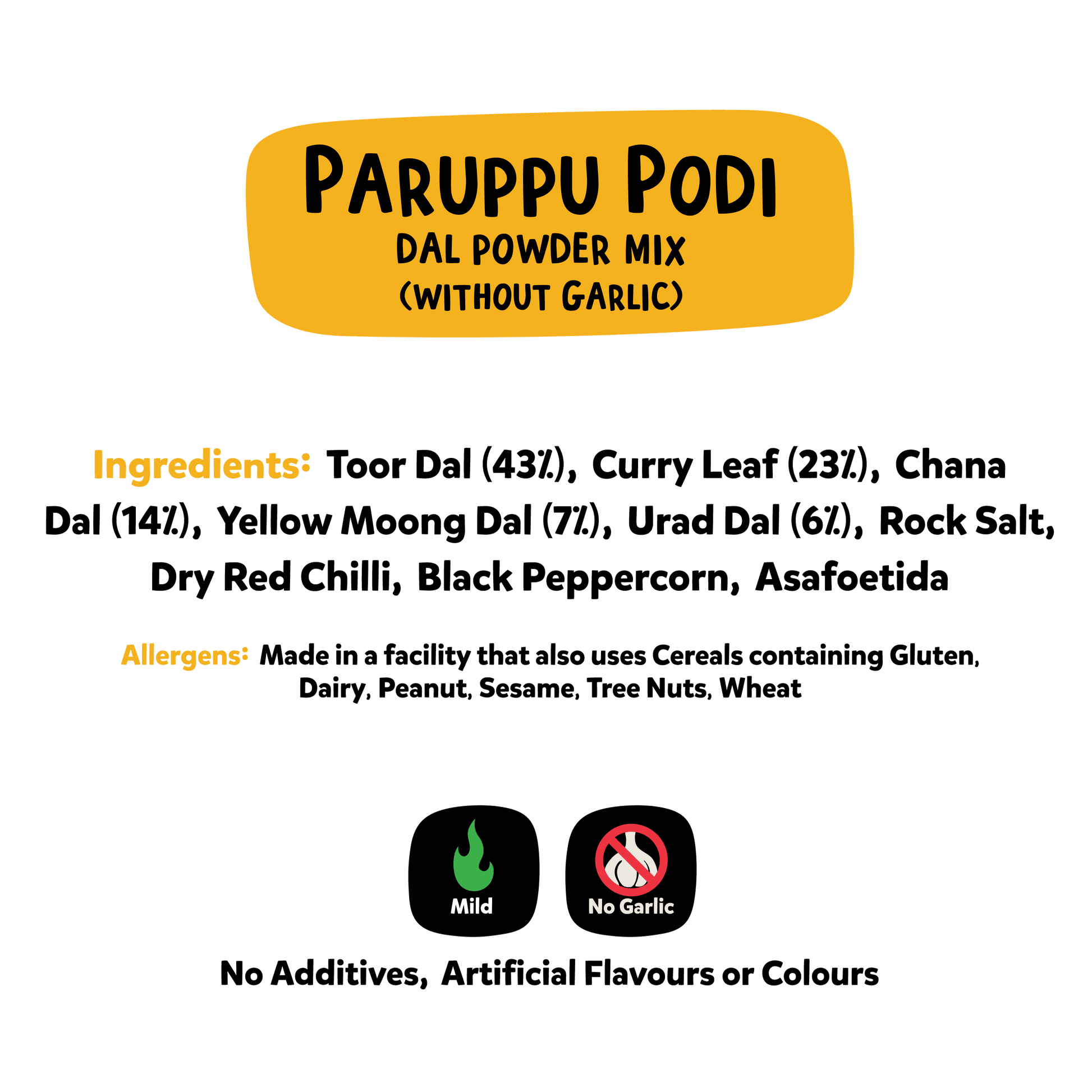 Paruppu Podi (WITHOUT GARLIC) | Dal Mix for Rice