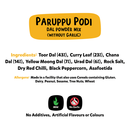 Paruppu Podi (WITHOUT GARLIC) | Dal Mix for Rice