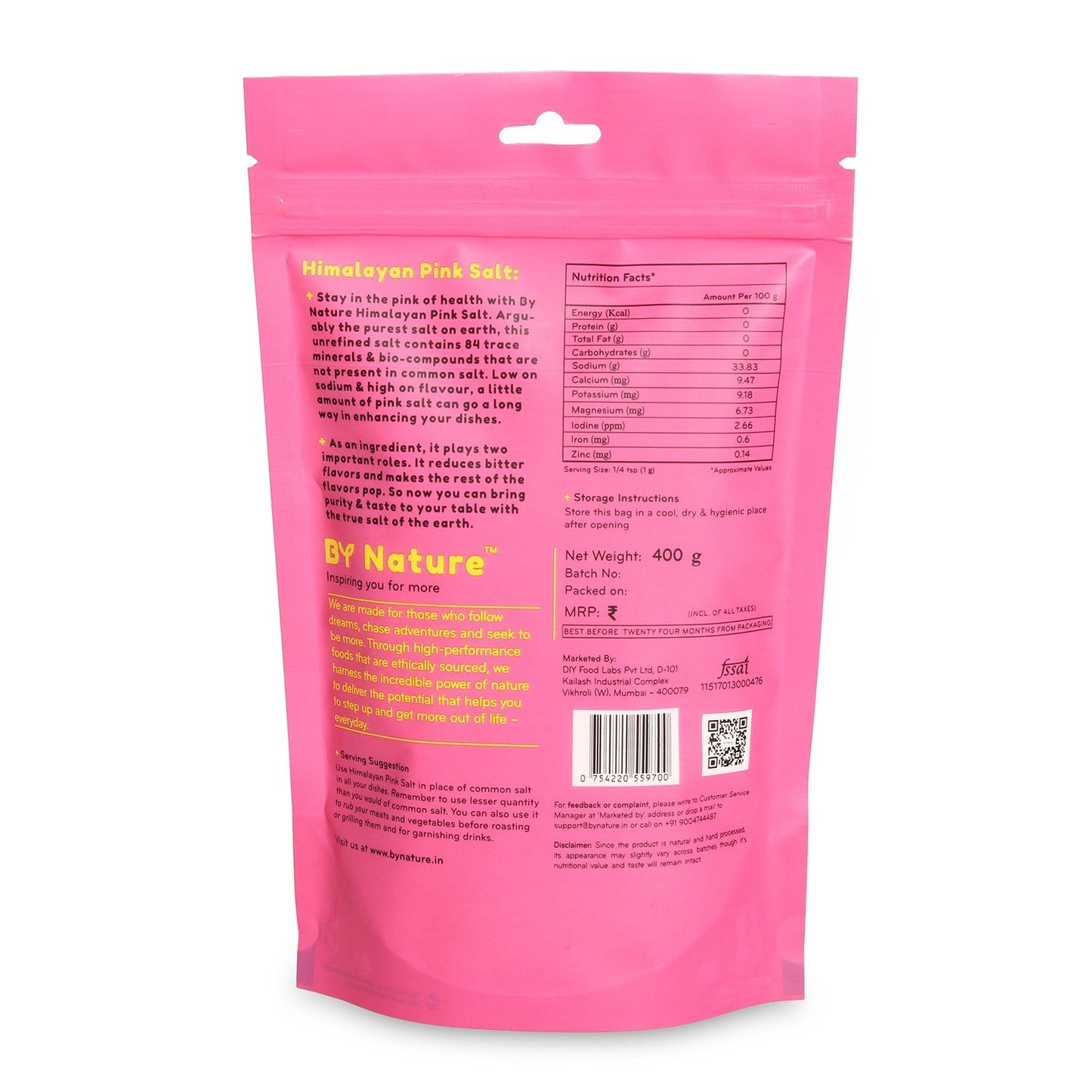 Himalayan Pink Salt - Low sodium salt (400gm)