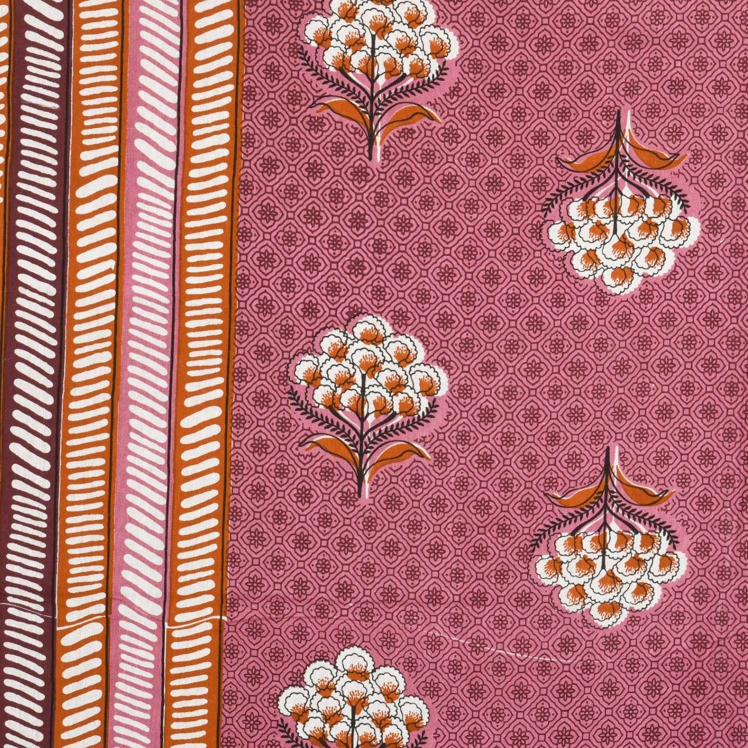 100% Pure Cotton Traditional Printed Bedsheet for Double Bed King Size Bedsheet with 2 Pillow Covers
