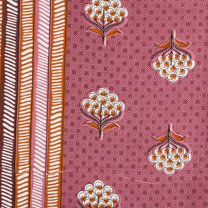 100% Pure Cotton Traditional Printed Bedsheet for Double Bed King Size Bedsheet with 2 Pillow Covers
