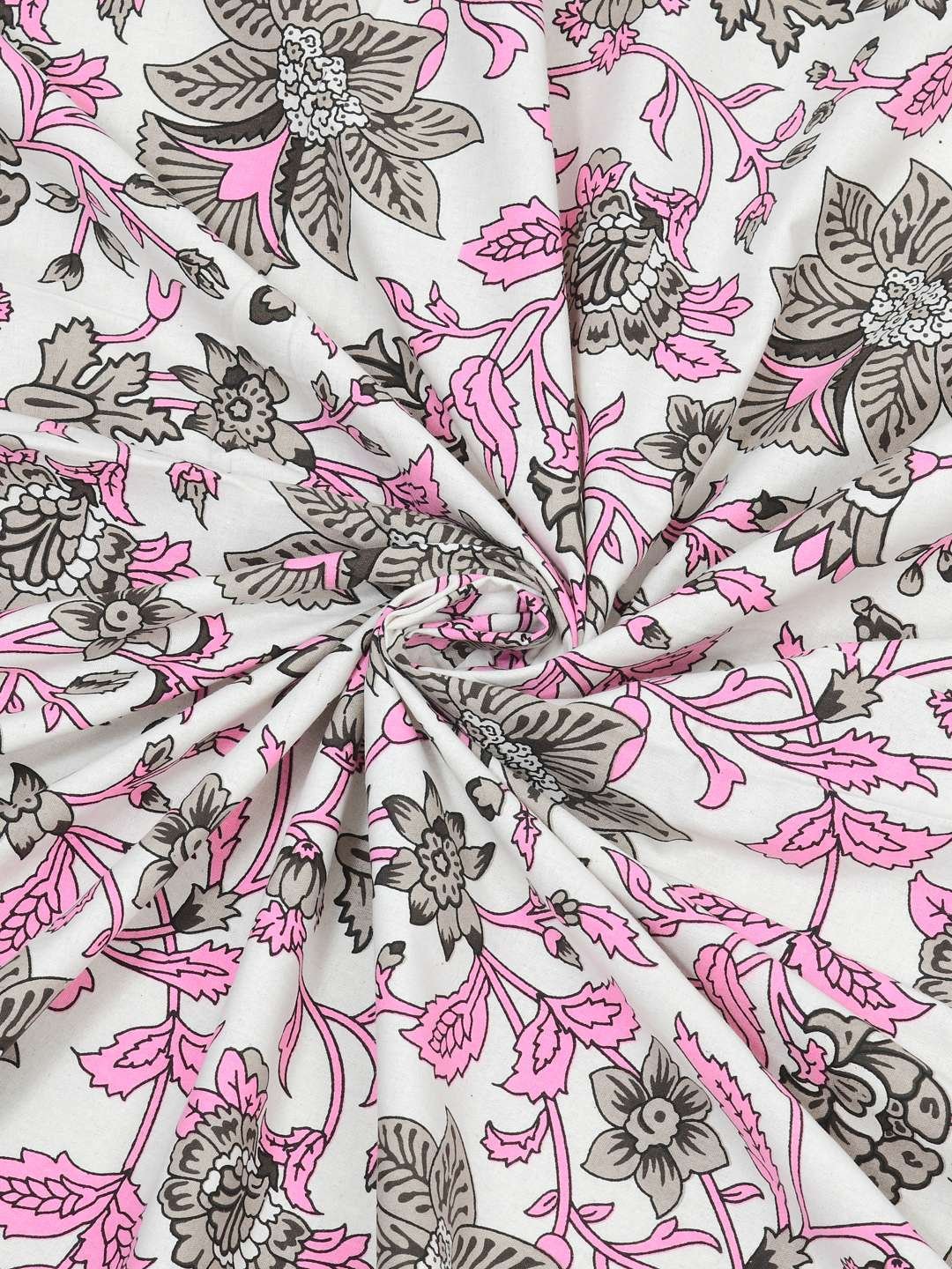 100% Pure Cotton Traditional Printed Bedsheet for Double Bed King Size Bedsheet with 2 Pillow Covers