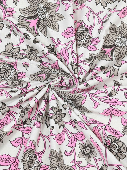 100% Pure Cotton Traditional Printed Bedsheet for Double Bed King Size Bedsheet with 2 Pillow Covers