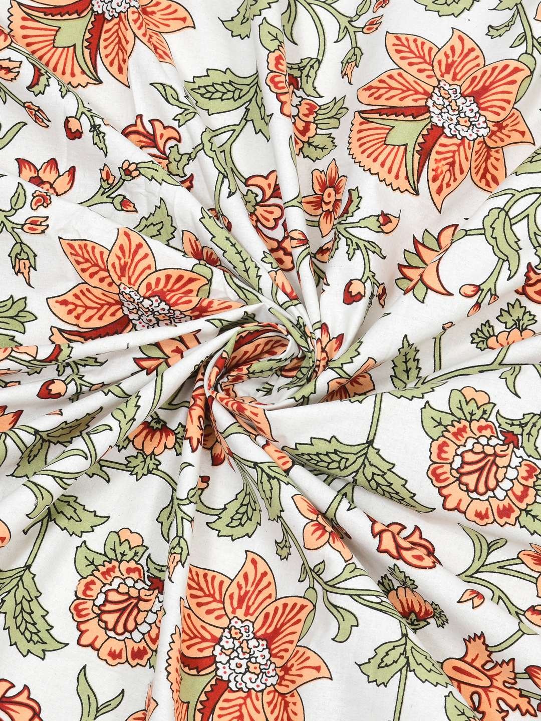 100% Pure Cotton Traditional Printed Bedsheet for Double Bed King Size Bedsheet with 2 Pillow Covers