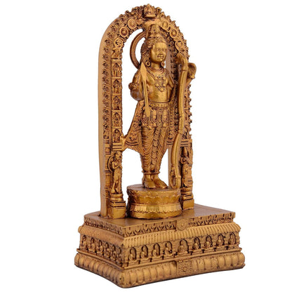 Resin Ram Mandir Ayodhya Model Authentic Design Ideal for Home Temple, Home Decor & Gifts (Golden)