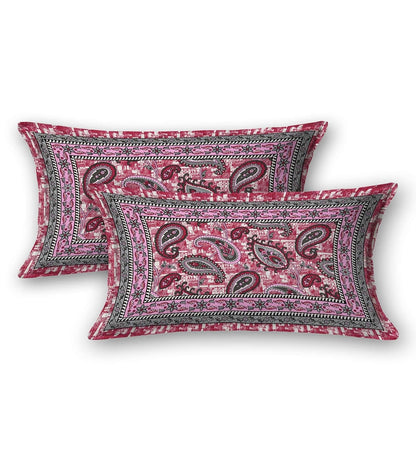 100% Pure Cotton Traditional Printed Bedsheet for Double Bed King Size Bedsheet with 2 Pillow Covers