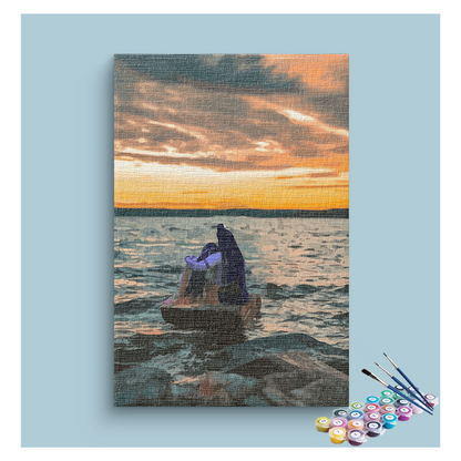 Shiva and Parvati at Dusk Paint by Numbers Kit