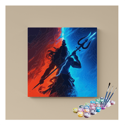 Mahadev's Cosmic Trident Paint by Numbers Kit