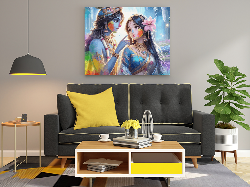 Eternal Bliss: Krishna and Radha Holi Paint by Numbers Kit
