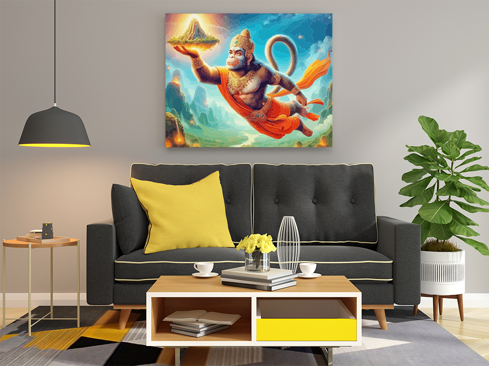 Mighty Hanuman: The Savior of Sanjeevani Mountain Paint by Numbers Kit