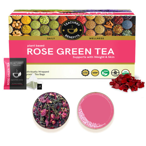 Rose Green Tea - Helps with Weight Loss, Skin Glow, Digestion