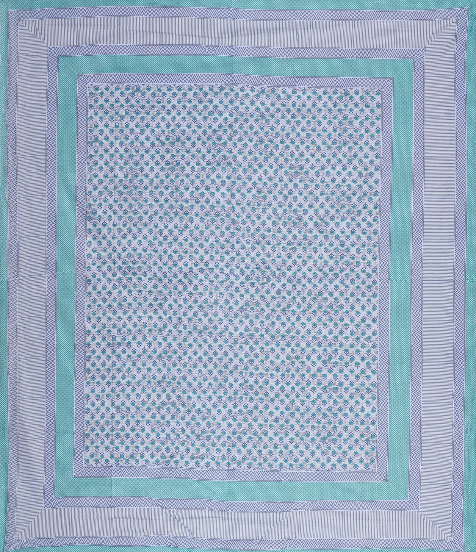 100% Pure Cotton Traditional Printed Bedsheet for Double Bed King Size Bedsheet with 2 Pillow Covers