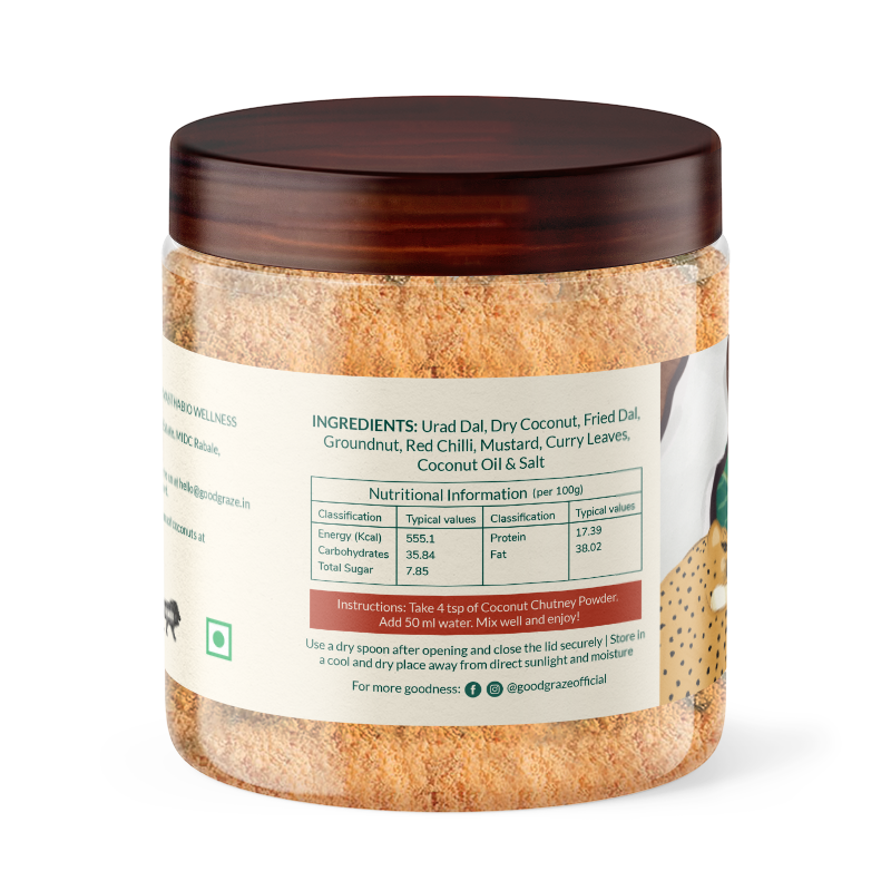 Good Graze Red Chilli Coconut Chutney Powder - 125gms