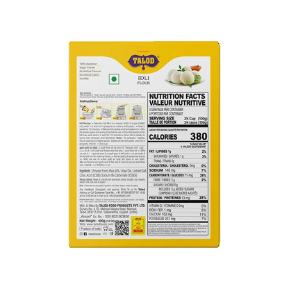Rice Idli Instant Mix Flour – Healthy & Tasty, Makes 400g