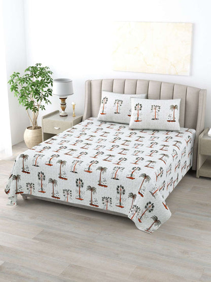 100% Pure Cotton Traditional Printed Bedsheet for Double Bed King Size Bedsheet with 2 Pillow Covers