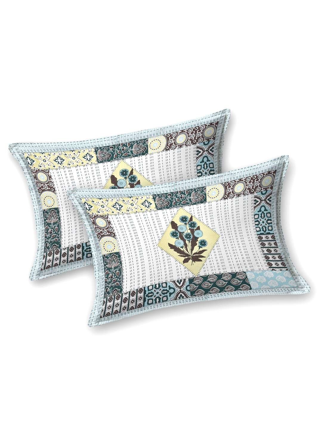 100% Pure Cotton Traditional Printed Bedsheet for Double Bed King Size Bedsheet with 2 Pillow Covers