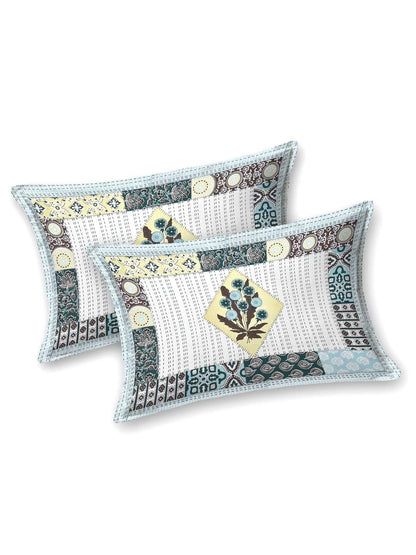 100% Pure Cotton Traditional Printed Bedsheet for Double Bed King Size Bedsheet with 2 Pillow Covers
