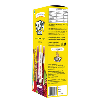 Skippi Yellow small Box, Pack of 12 Ice pops( 3 Flavors)