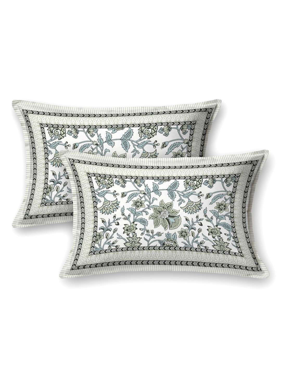 100% Pure Cotton Traditional Printed Bedsheet for Double Bed King Size Bedsheet with 2 Pillow Covers
