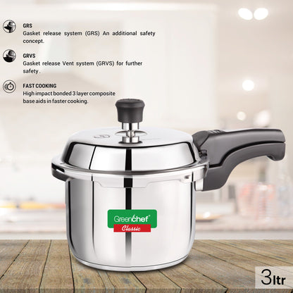 Greenchef Classic Aluminium Outer Lid Pressure Cooker