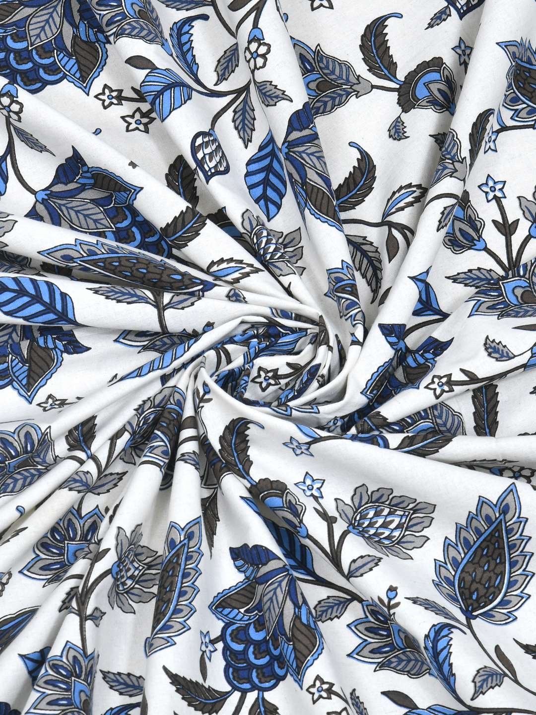 100% Pure Cotton Traditional Printed Bedsheet for Double Bed King Size Bedsheet with 2 Pillow Covers