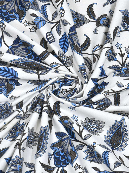 100% Pure Cotton Traditional Printed Bedsheet for Double Bed King Size Bedsheet with 2 Pillow Covers