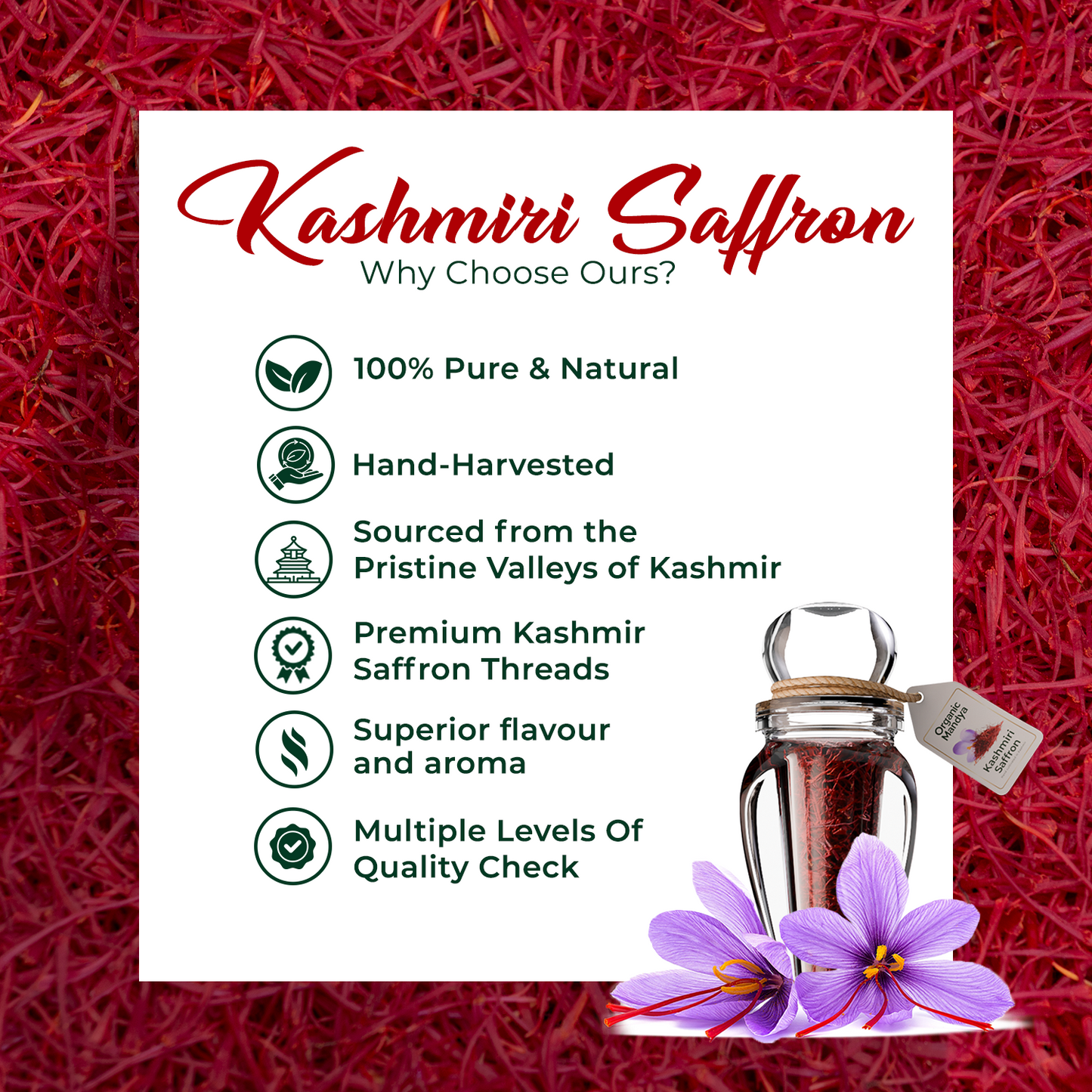 Organic Kashmiri Saffron