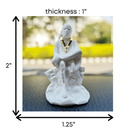 Svastika Lord Sai Baba Idol for Car Dashboard
