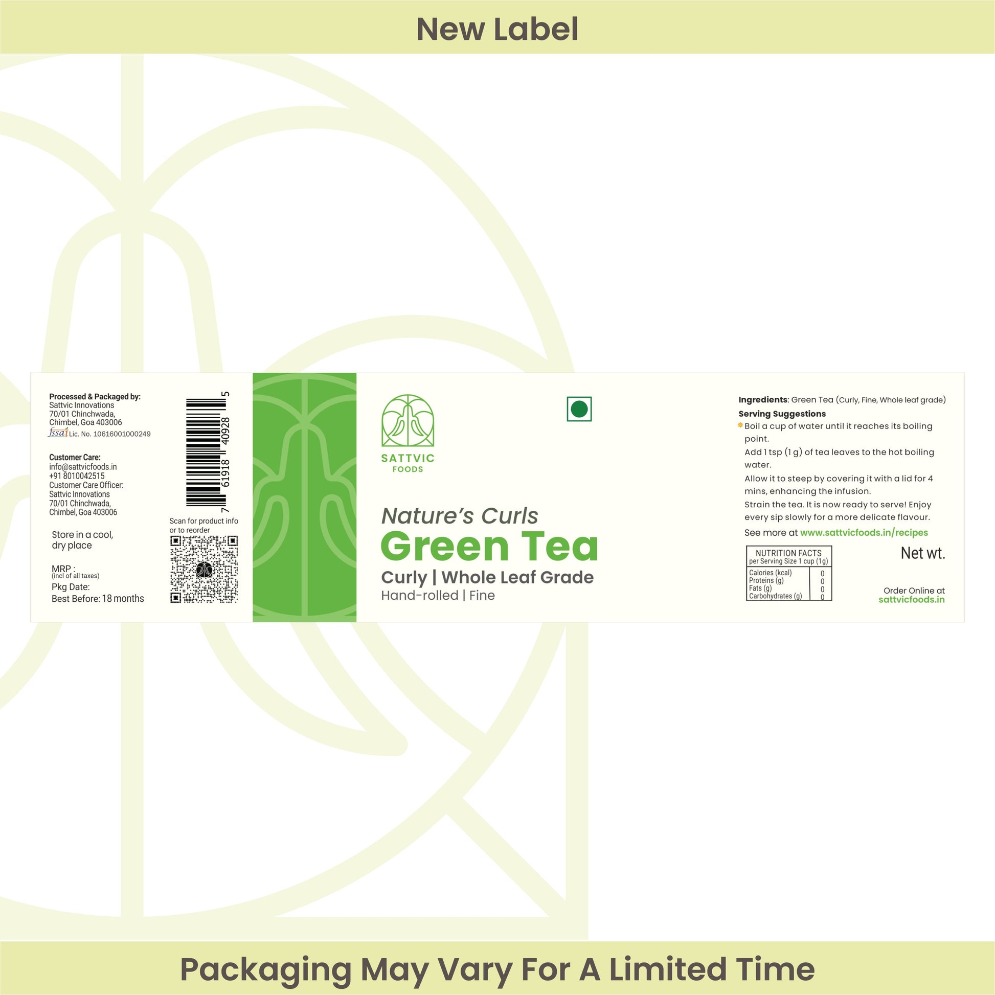 Green Tea - Nature’s Curls | Whole Leaf Grade