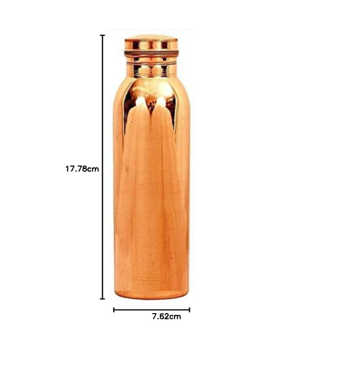 KC Pure Copper Designer Water Bottle with Leak Proof Protection With Lacqure Coating - 1000ml