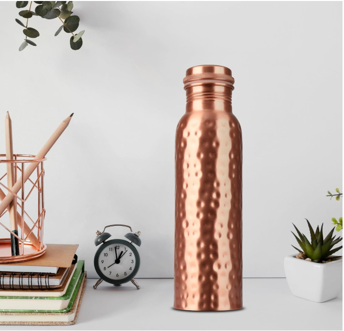 KC Pure Copper Designer Water Bottle With Leak Proof Protection - 1000ml