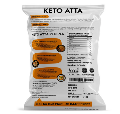 NutroActive Keto Atta Net Carb 3g Extremely Low Carb Flour - 1 kg
