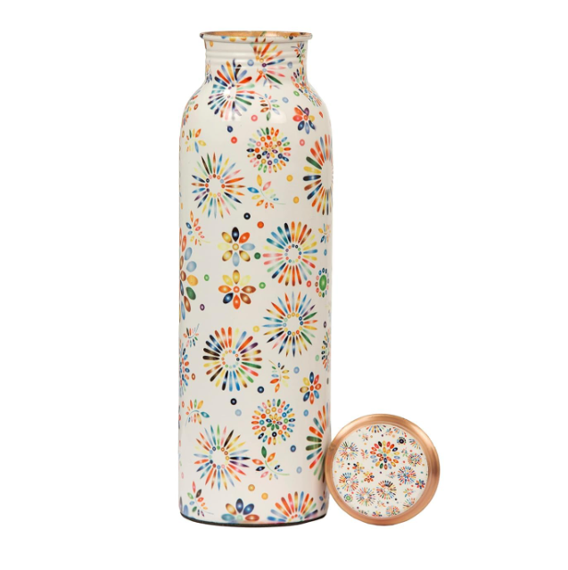 KC Rainbow Design Pure Copper Designer Water Bottle - 1000ml