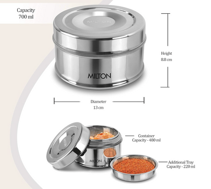 Milton Steel Snack Stainless Steel Tiffin