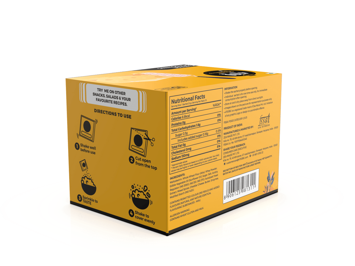 Cheese Gourmet Seasoning (Pouch, Pack of 15)