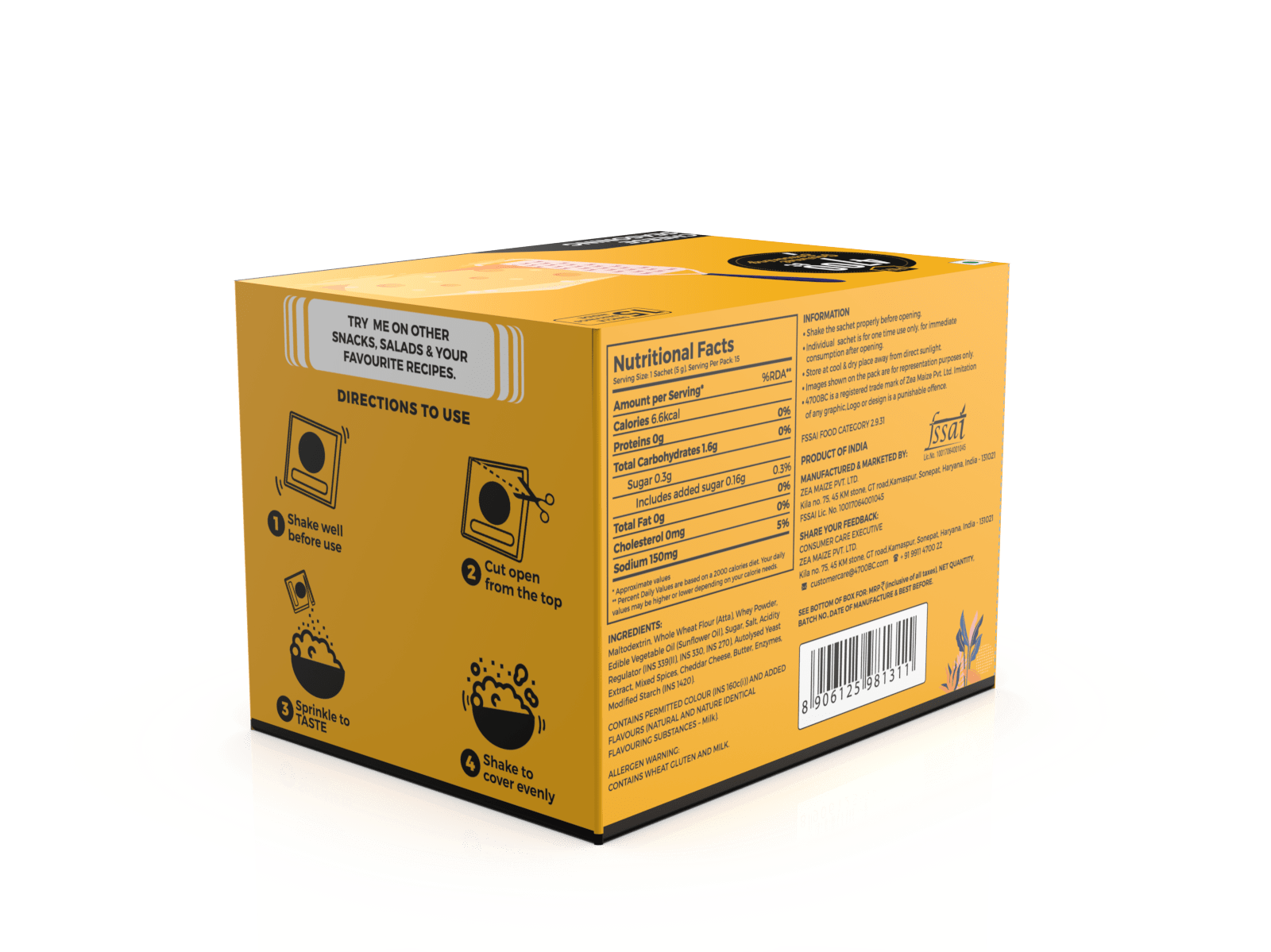 Cheese Gourmet Seasoning (Pouch, Pack of 15)