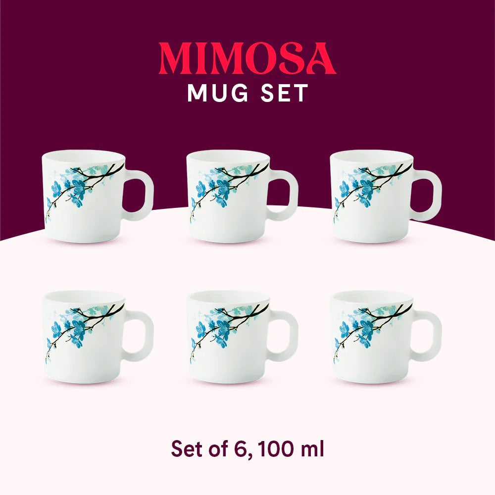 Borosil Larah Opalware Mimosa Mug set