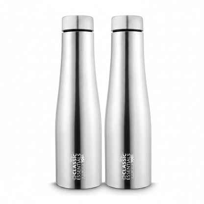 Classic Essentials Stainless Steel Inox Carbo Bolt Matt Finish Water Bottle 1000ml (Pack of 2)