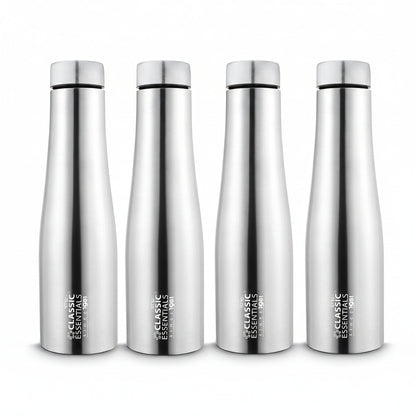 Classic Essentials Stainless Steel Inox Carbo Bolt Matt Finish Water Bottle 1000ml (Pack of 4)