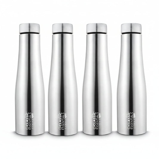 Classic Essentials Stainless Steel Inox Carbo Bolt Matt Finish Water Bottle 1000ml (Pack of 4)