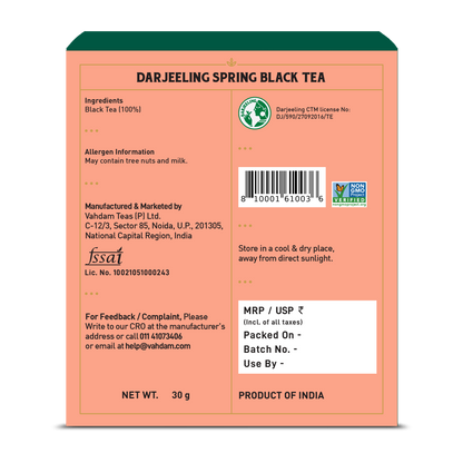 Darjeeling First Flush Black Tea, 15 Count