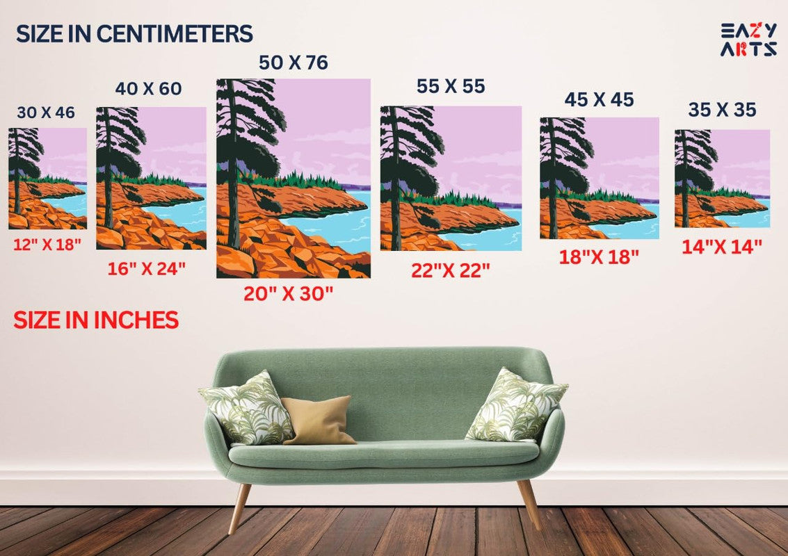 Majestic Sunset Mountain Path Paint by Numbers Kit