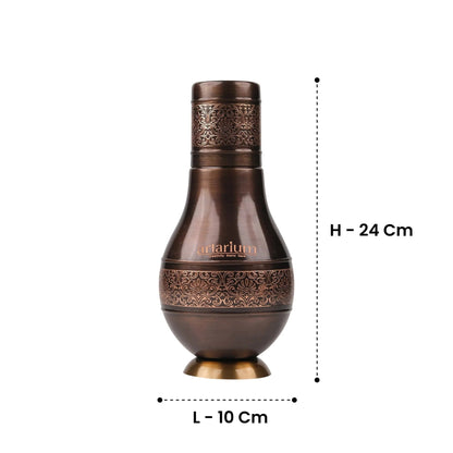 Artarium Antique Etching Pear Copper Water Jar with Gift Box